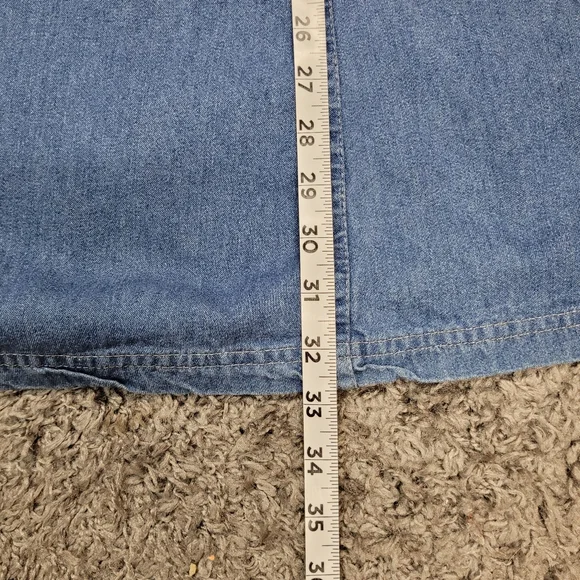 Vintage Koret City Blues Size 12 Maxi Skirt Blue Denim Pockets Elastic Waist - Picture 8 of 14